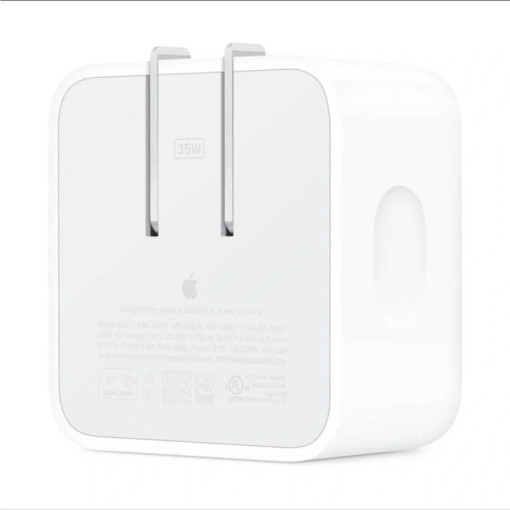 New in Box Apple 35W Dual USB-C Port Compact Power Adapter